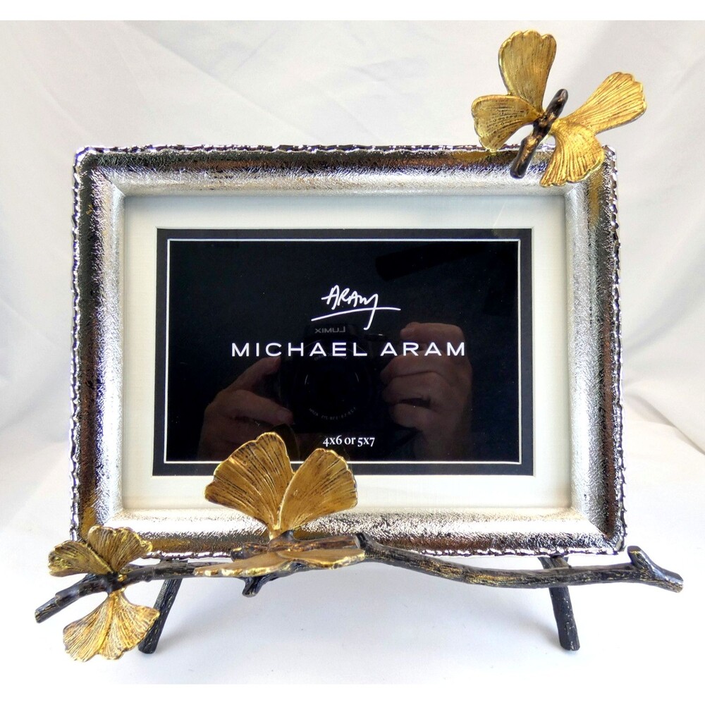Michael Aram Gold Ginkgo Easel Frame – Elegant Organic Design
